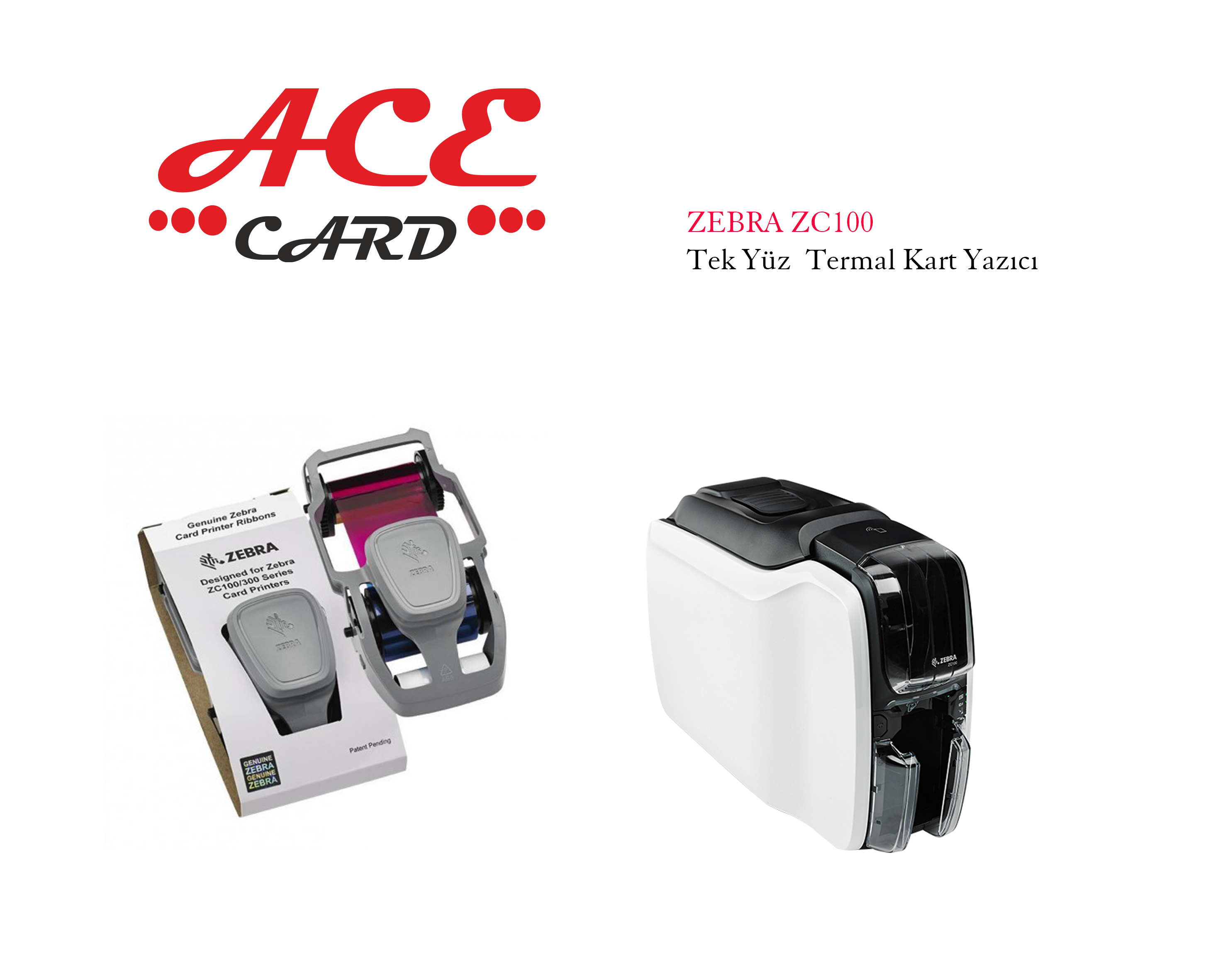 ZEBRA ZC100 WİFİ USB  GİRİŞ SEVİYESİ TERMAL TRANSFER KART YAZICI